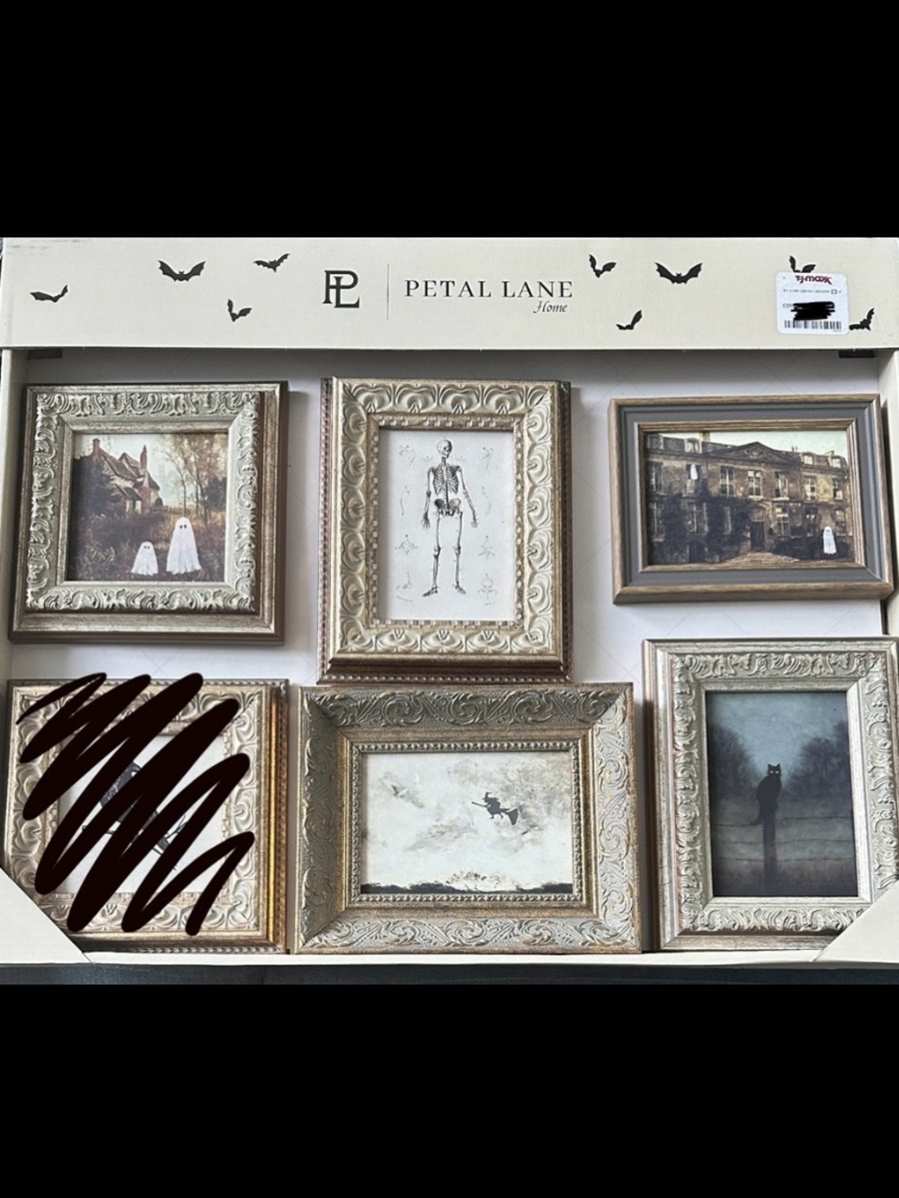 Petal Lane Mini Halloween Framed Wall Decor, Set 1, 5 pieces